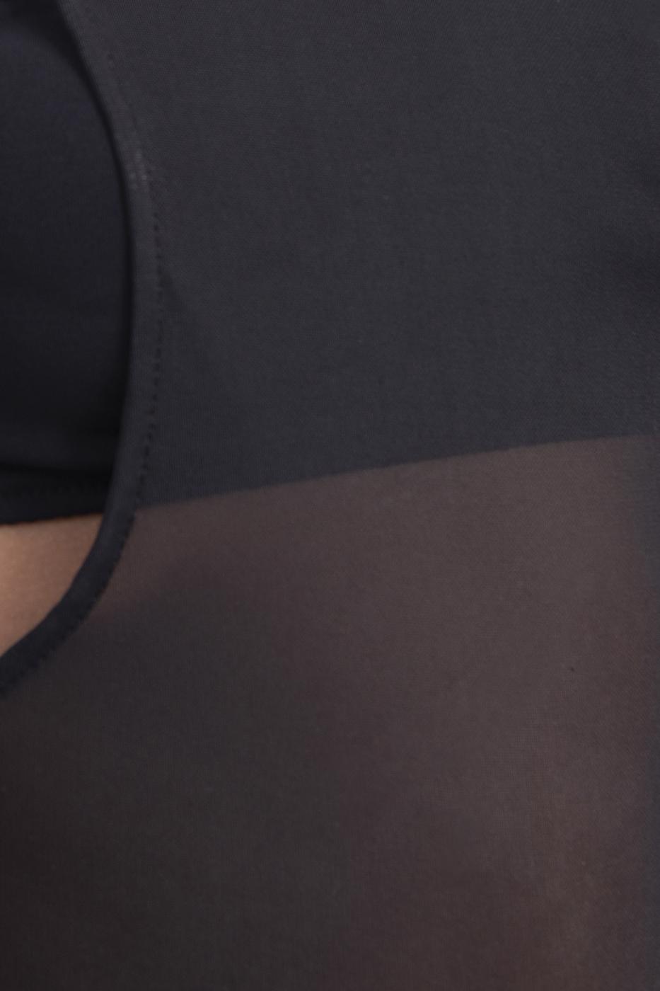 Bayan Siyah Ön Parça Tül Detaylı Top