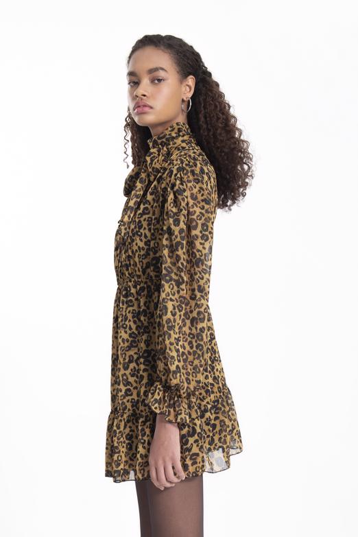 Bayan Yeşil Sırt Pencereli Mini Elbise - BSL