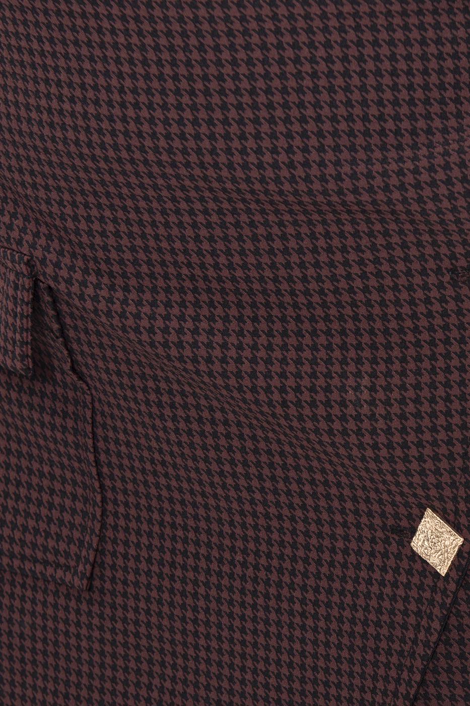 Bayan Kahverengi Düğmeli Mini Etek