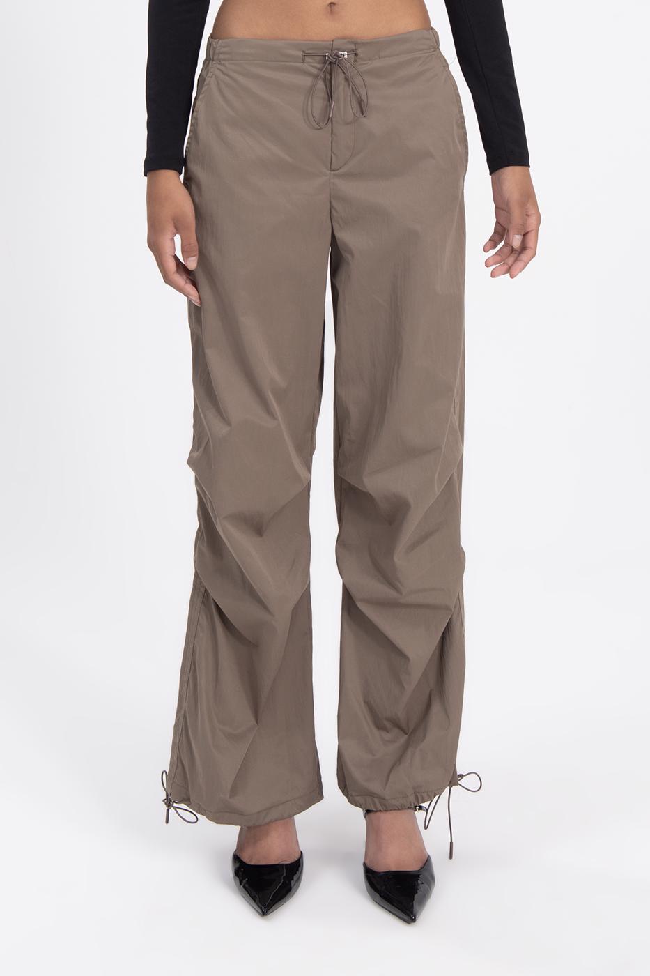 Bayan Haki Düşük Bel Paraşüt Kargo Pantolon