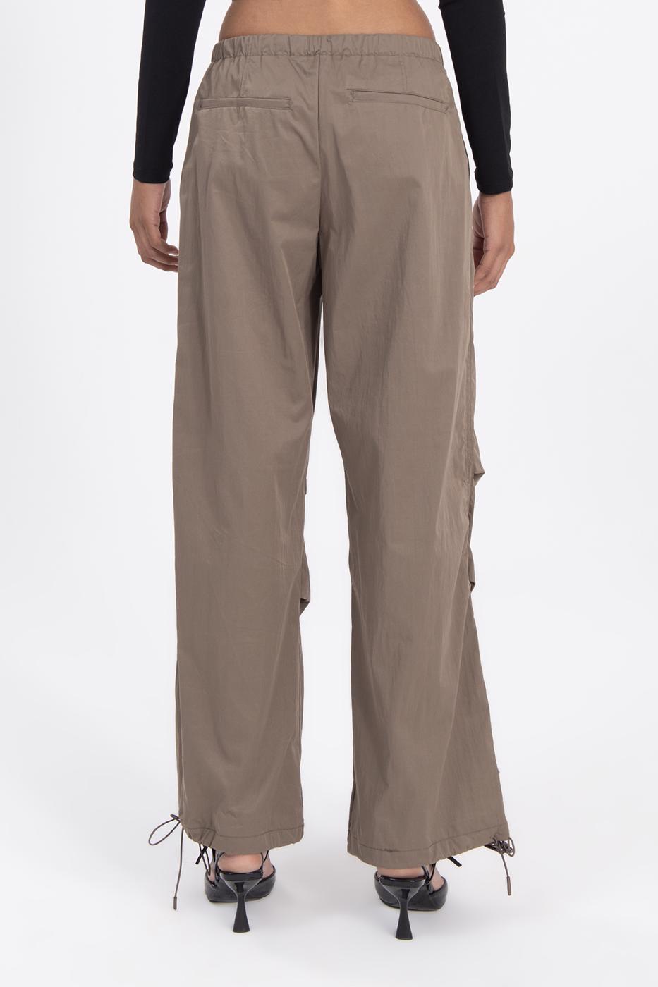 Bayan Haki Düşük Bel Paraşüt Kargo Pantolon