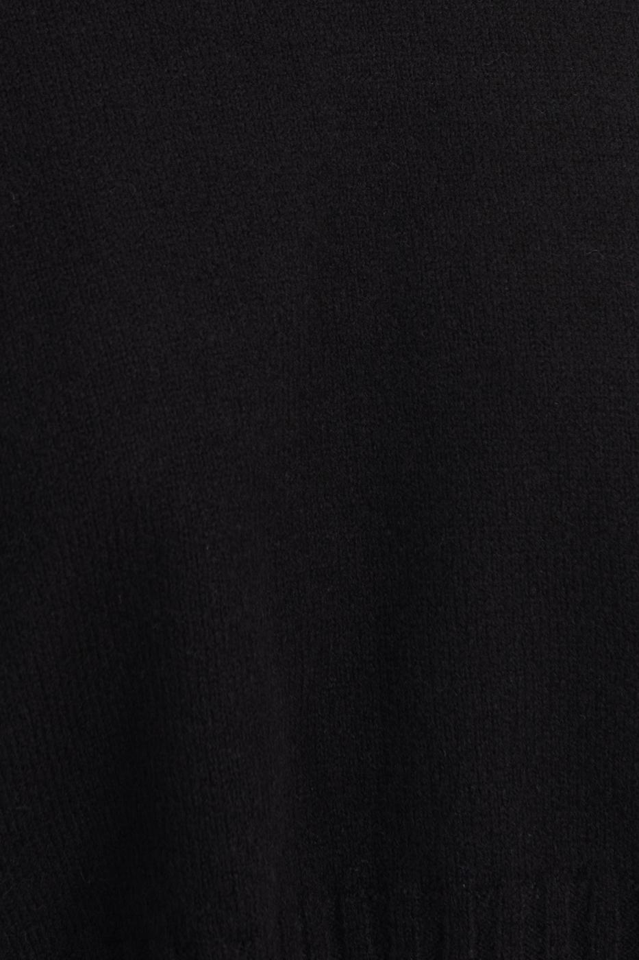 Bayan Siyah Yarı Balıkçı yaka Triko Kazak