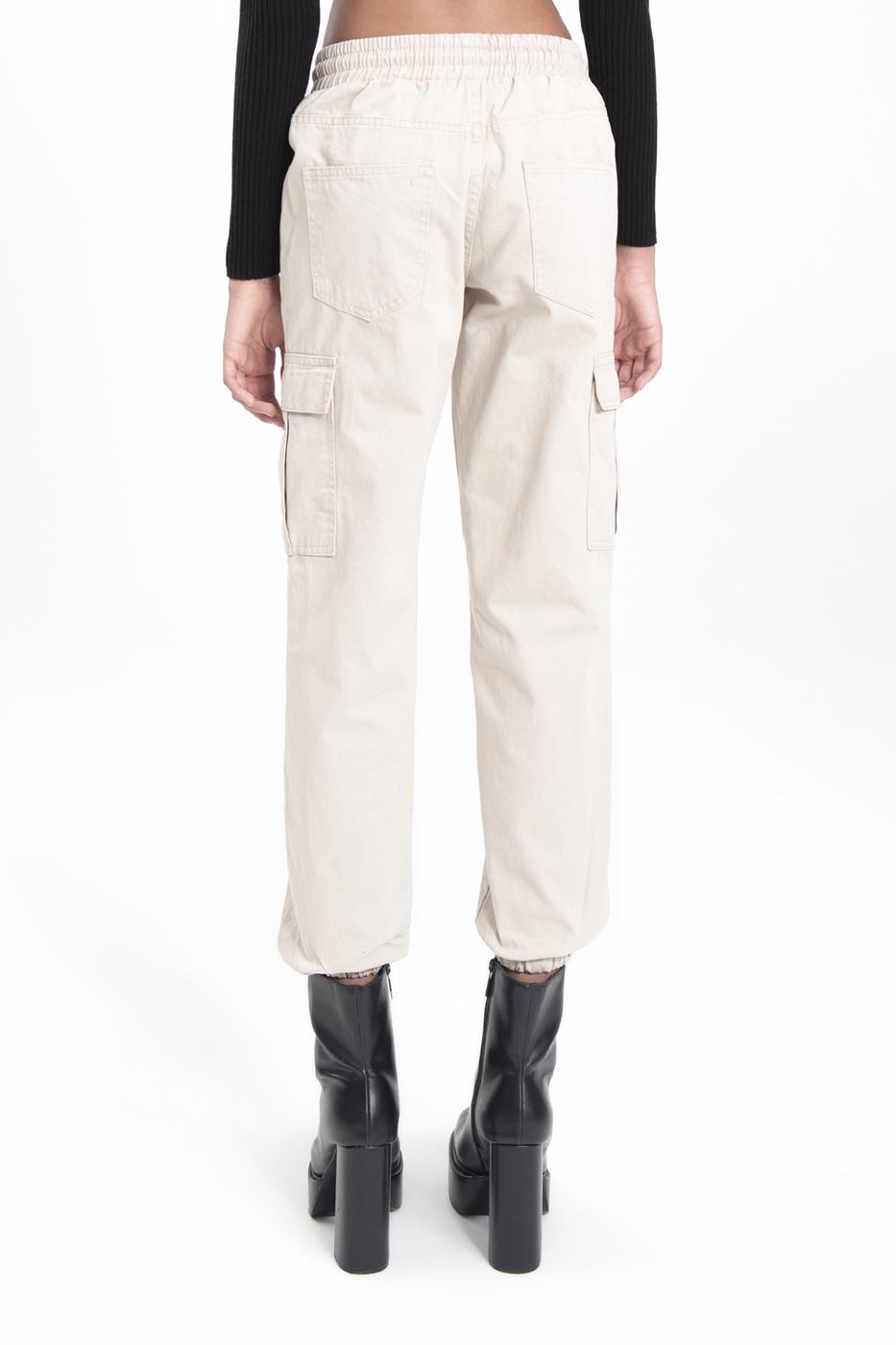 Bayan Taş Düşük Bel Kargo Cep Pantolon