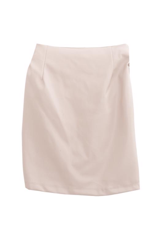 Bayan Taş Drapeli Suni Deri Mini Etek - BSL