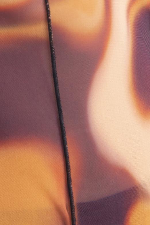 Bayan Multı Tül Desenli Mini Elbise - BSL