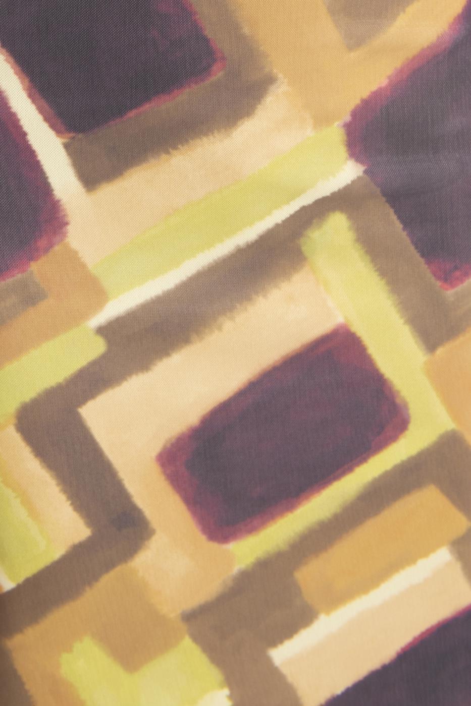 Bayan Yeşil Tek Omuz Desenli Midi Tül Elbise