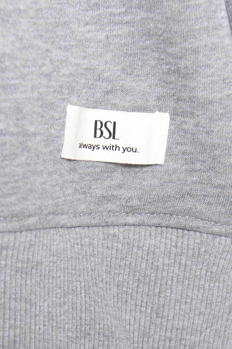 Bayan Gri Bisiklet Yaka Basit Sweatshırt