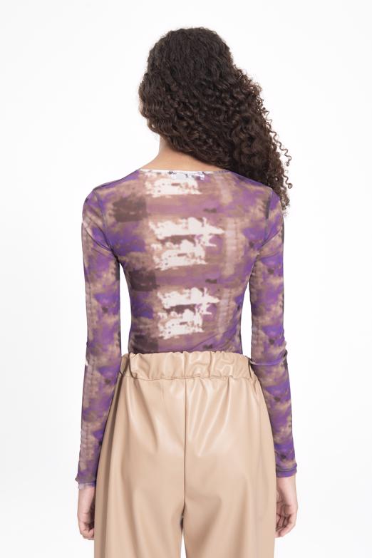 Bayan Mor Tül Bodysuit - BSL