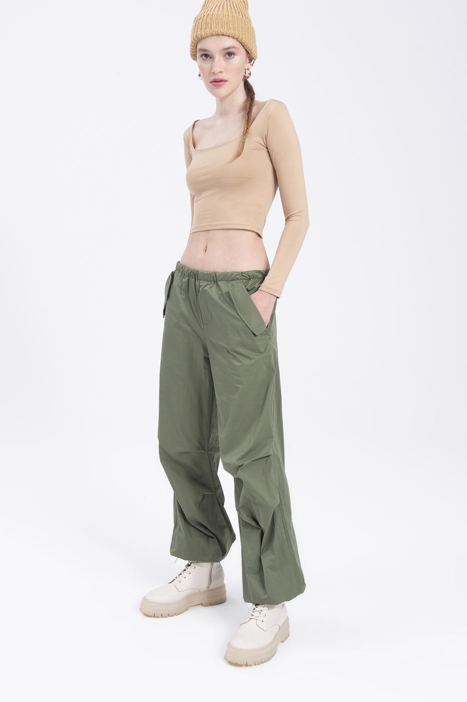 Bayan Haki Paraşüt Kargo Pantolon