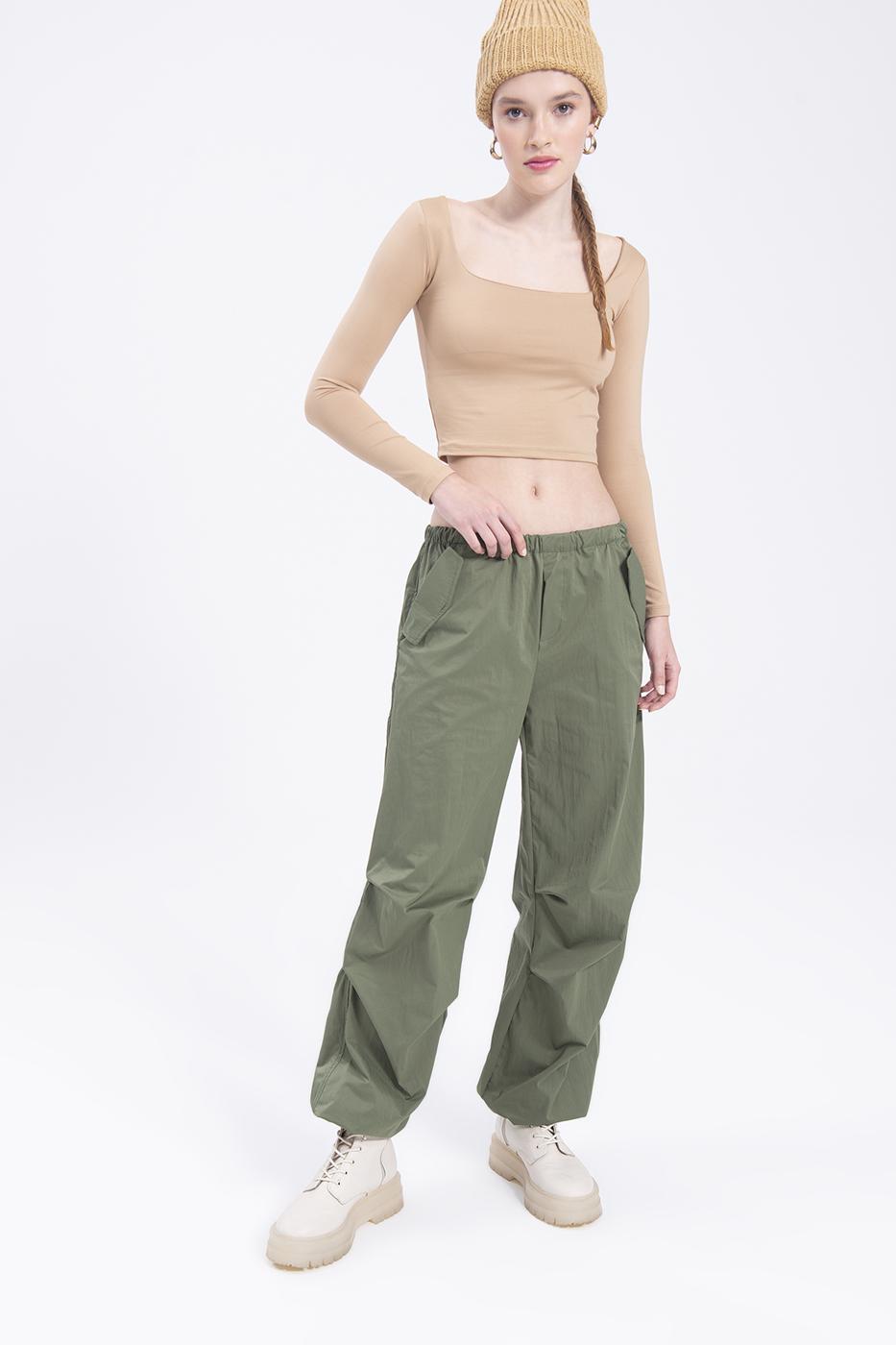 Bayan Haki Paraşüt Kargo Pantolon