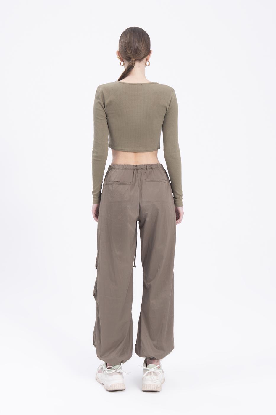 Bayan Haki Paraşüt Kargo Pantolon