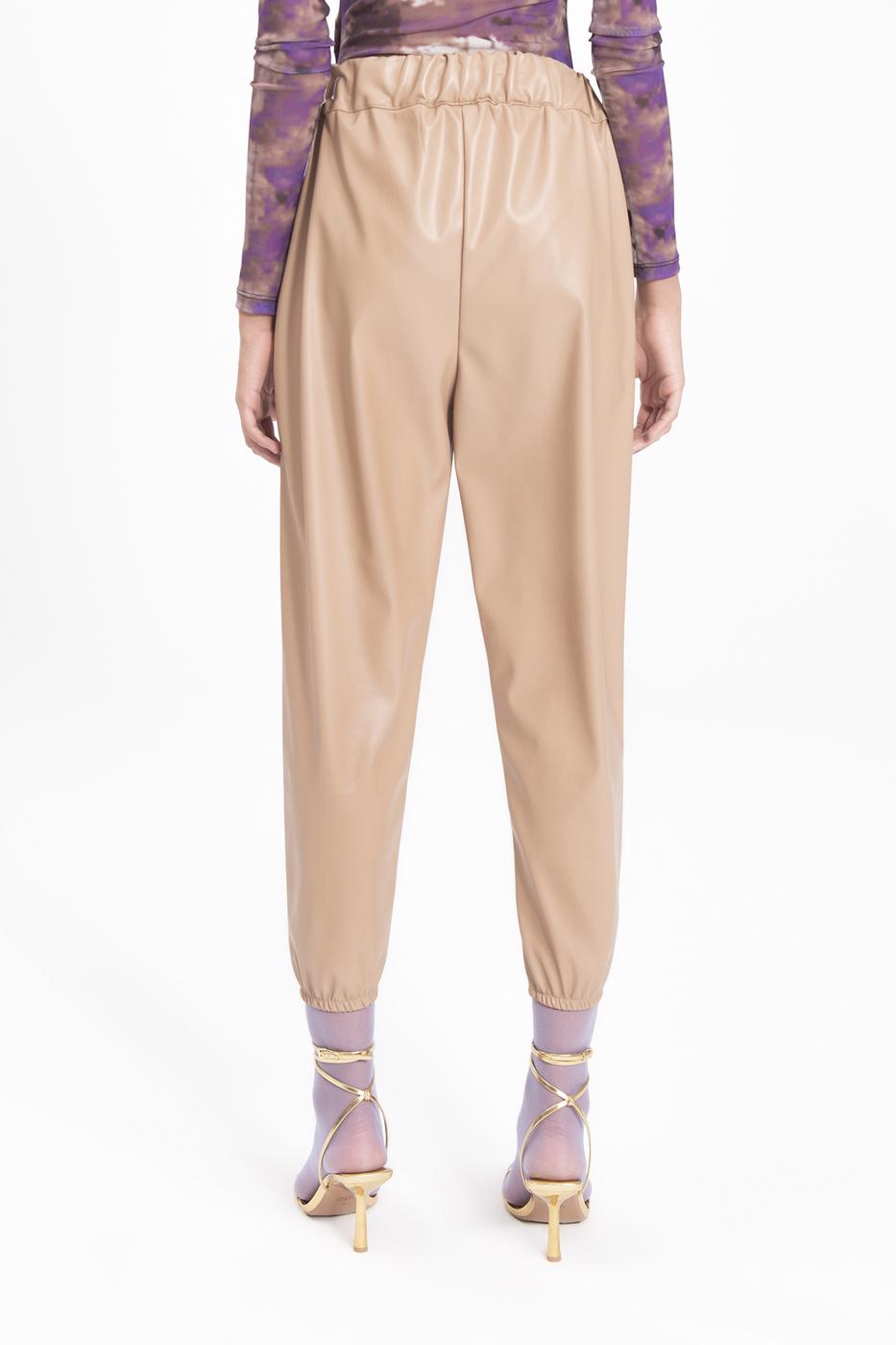 Bayan Taba Kemer Detaylı Suni Deri Jogging Pantolon