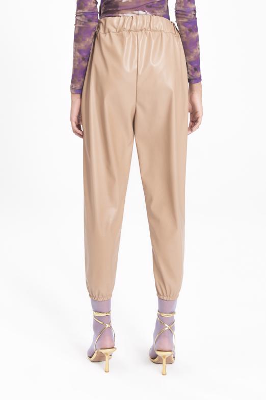 Bayan Taba Kemer Detaylı Suni Deri Jogging Pantolon - BSL