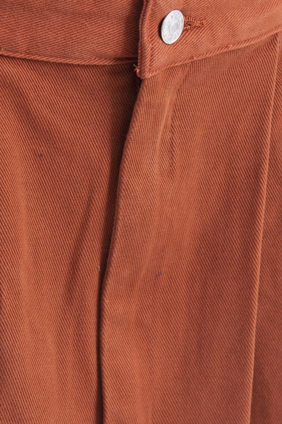 Bayan Kiremit Düşük Bel Pileli Mini Etek