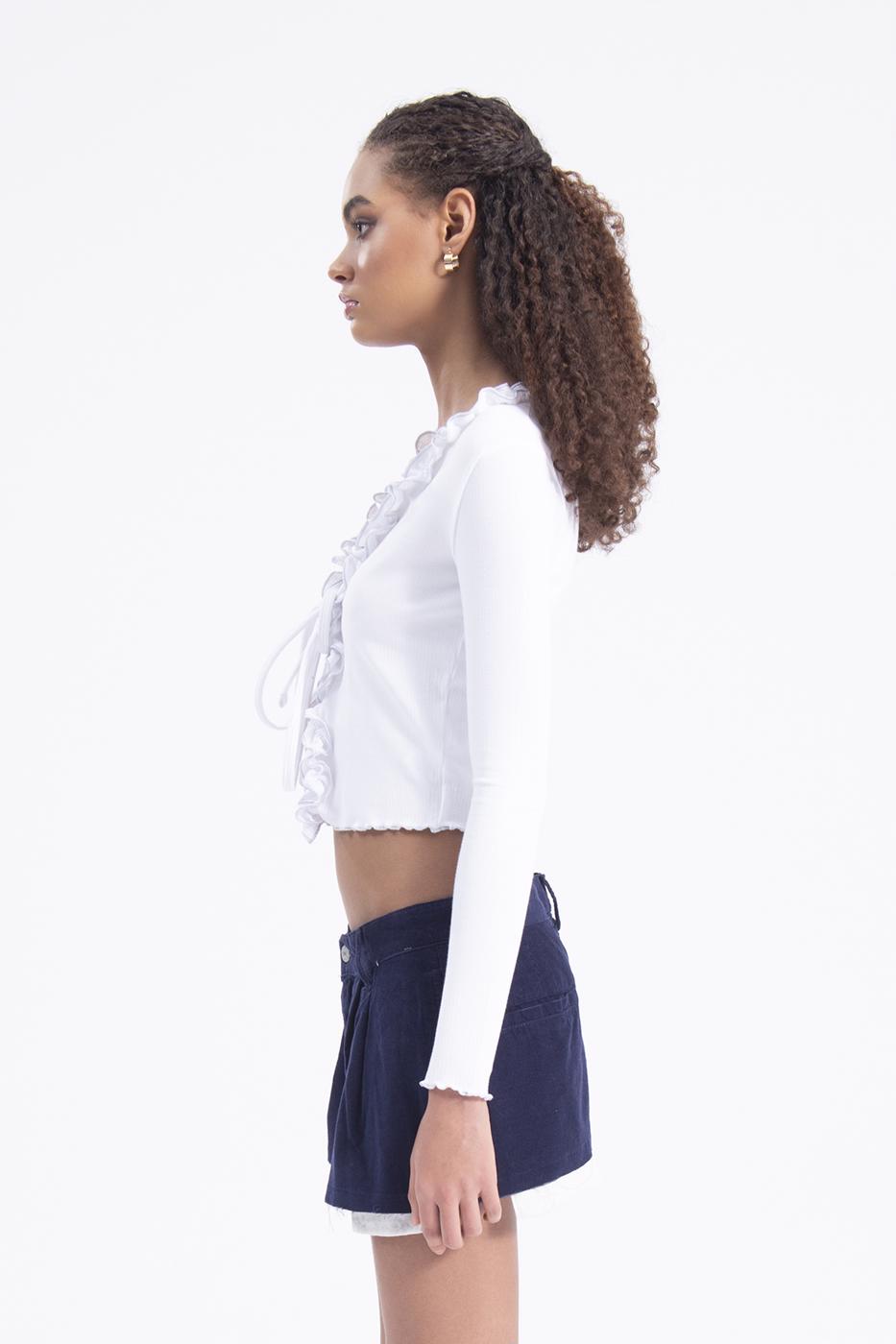 Bayan Lacivert Düşük Bel Pileli Kadife Mini Etek