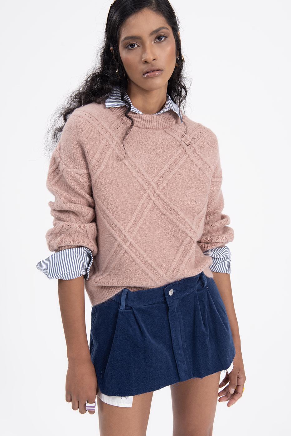 Bayan Mavi Düşük Bel Pileli Kadife Mini Etek