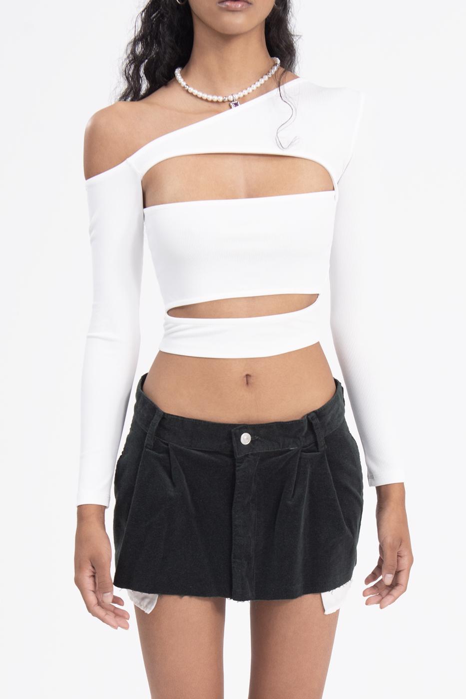 Bayan Yeşil Düşük Bel Pileli Kadife Mini Etek