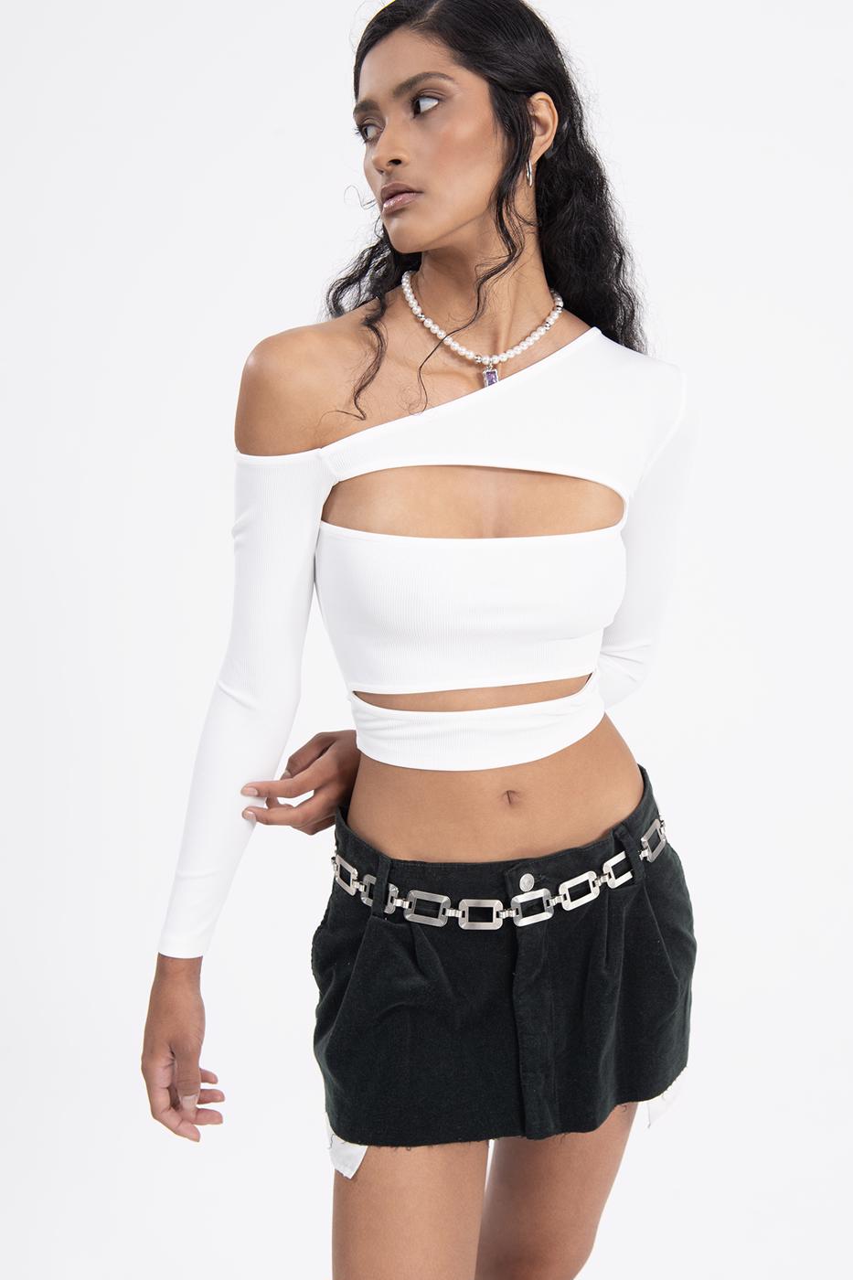 Bayan Yeşil Düşük Bel Pileli Kadife Mini Etek