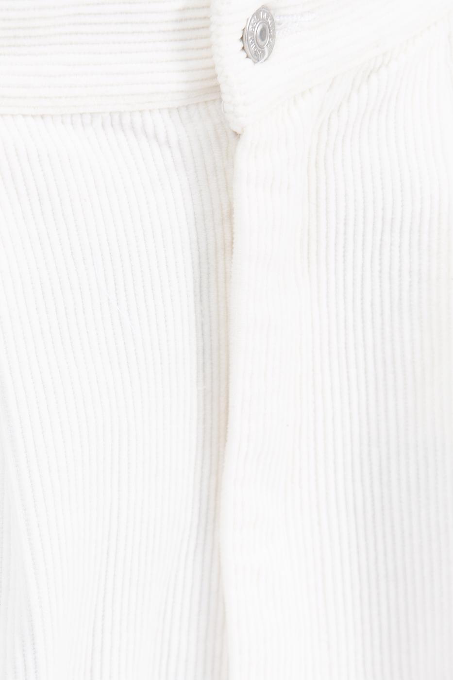 Bayan Ekru Düşük Bel Pileli Kadife Mini Etek