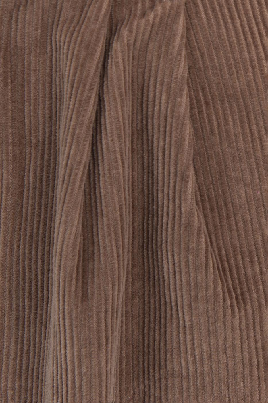 Bayan Vizon Düşük Bel Pileli Kadife Mini Etek