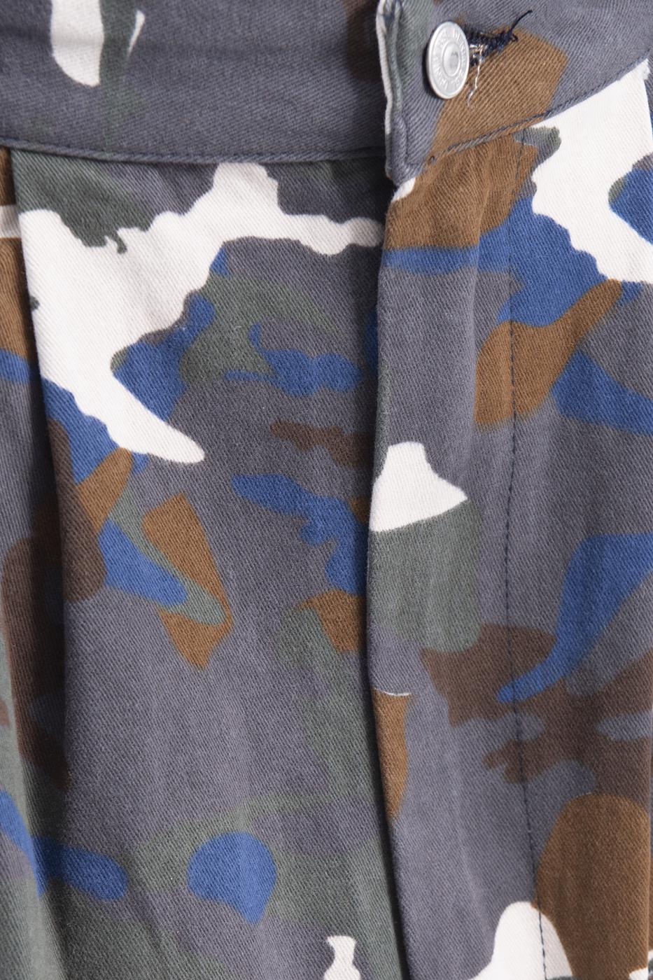 Bayan Haki Düşük Bel Pileli Kamuflaj Mini Etek