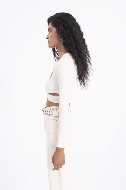 Bayan Ekru Crop Top - BSL