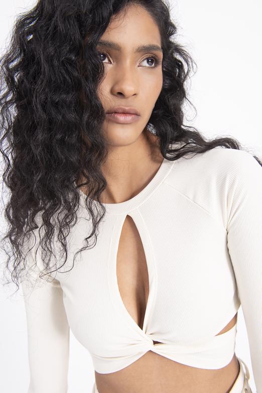 Bayan Ekru Crop Top - BSL