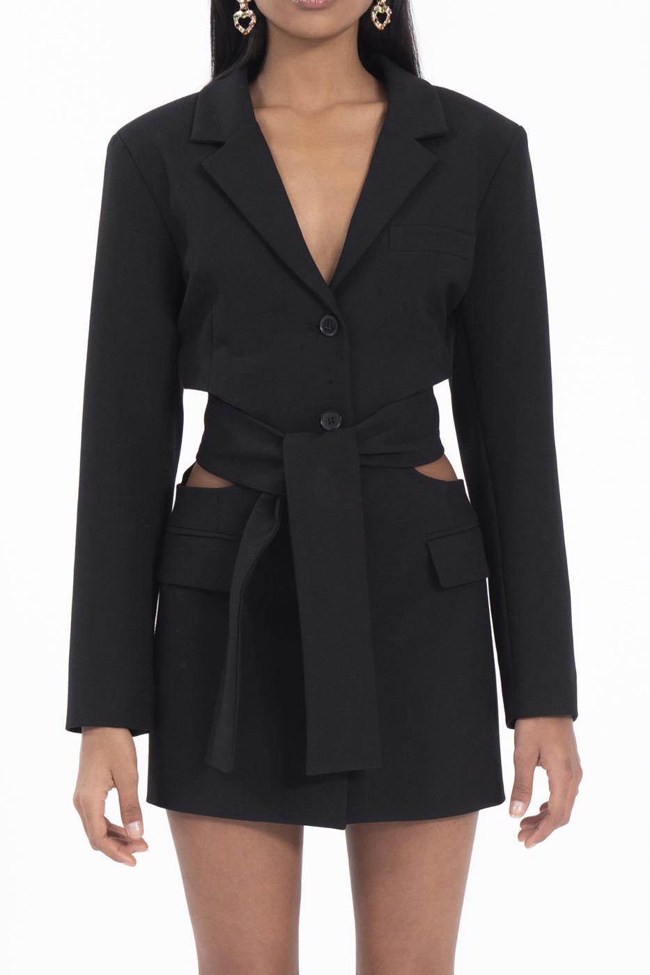 Bayan Siyah Bağlamalı Midi Elbise