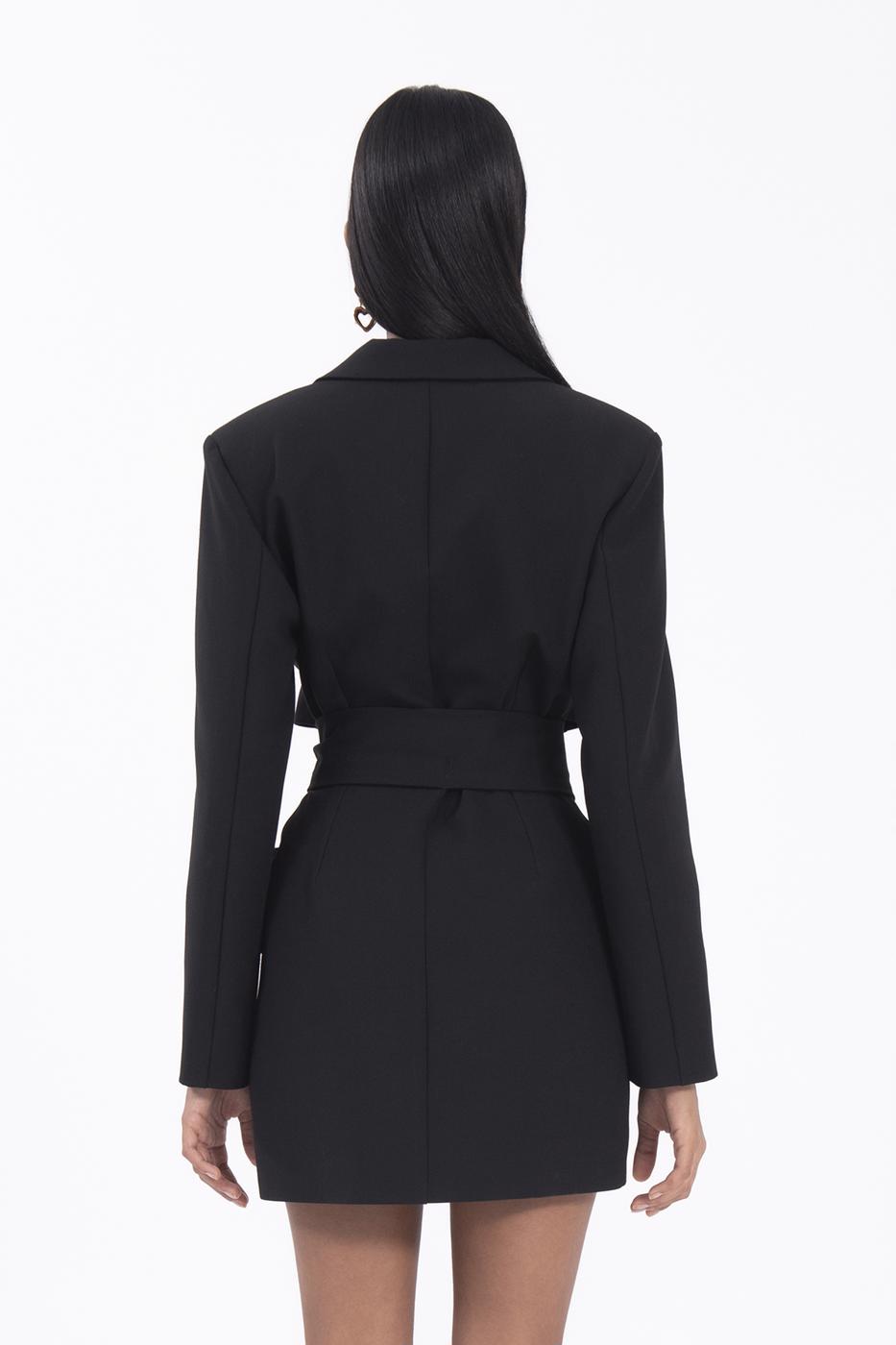 Bayan Siyah Bağlamalı Midi Elbise