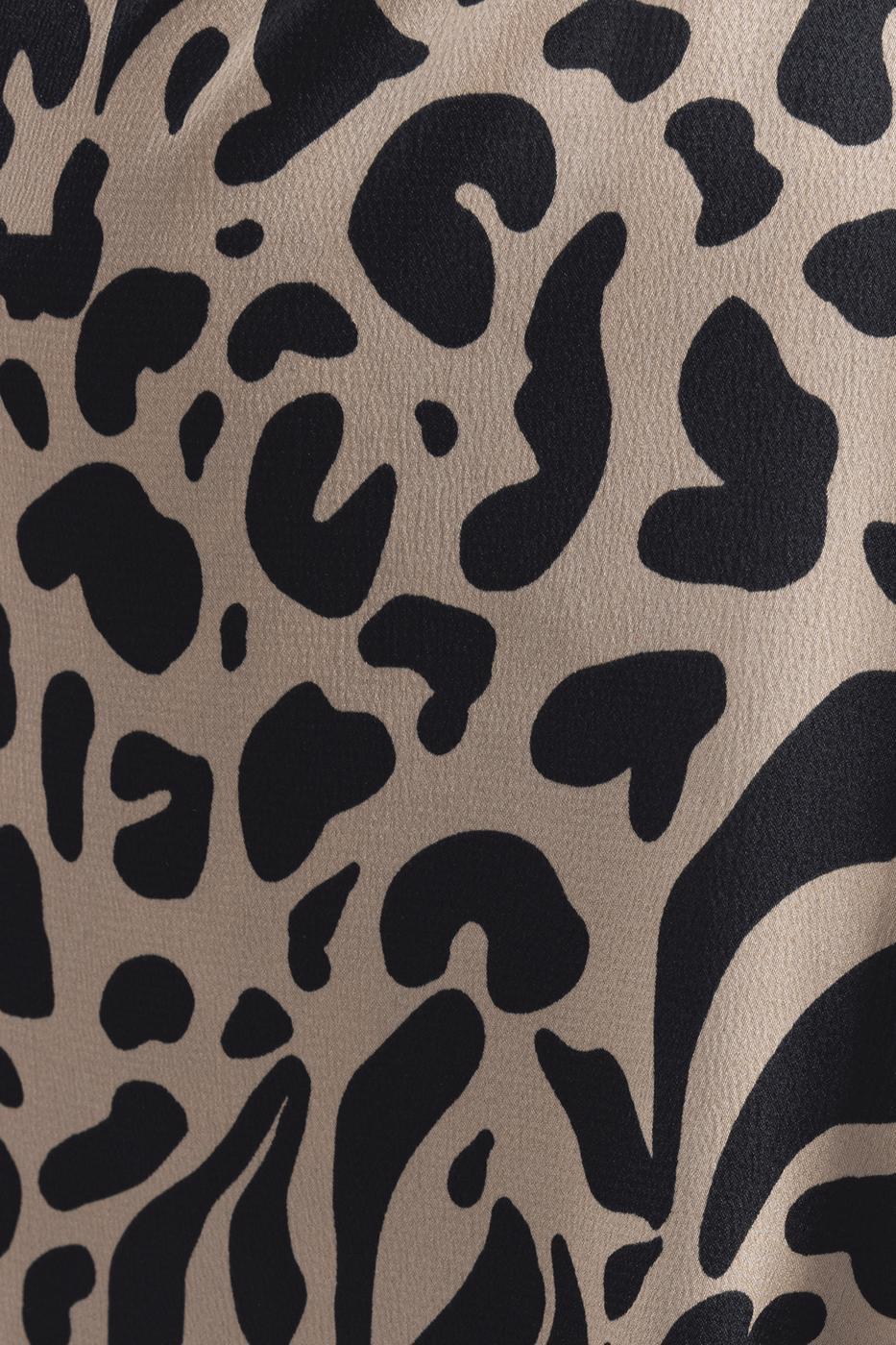 Bayan Bej Derin Yırtmaç Detaylı Midi Etek