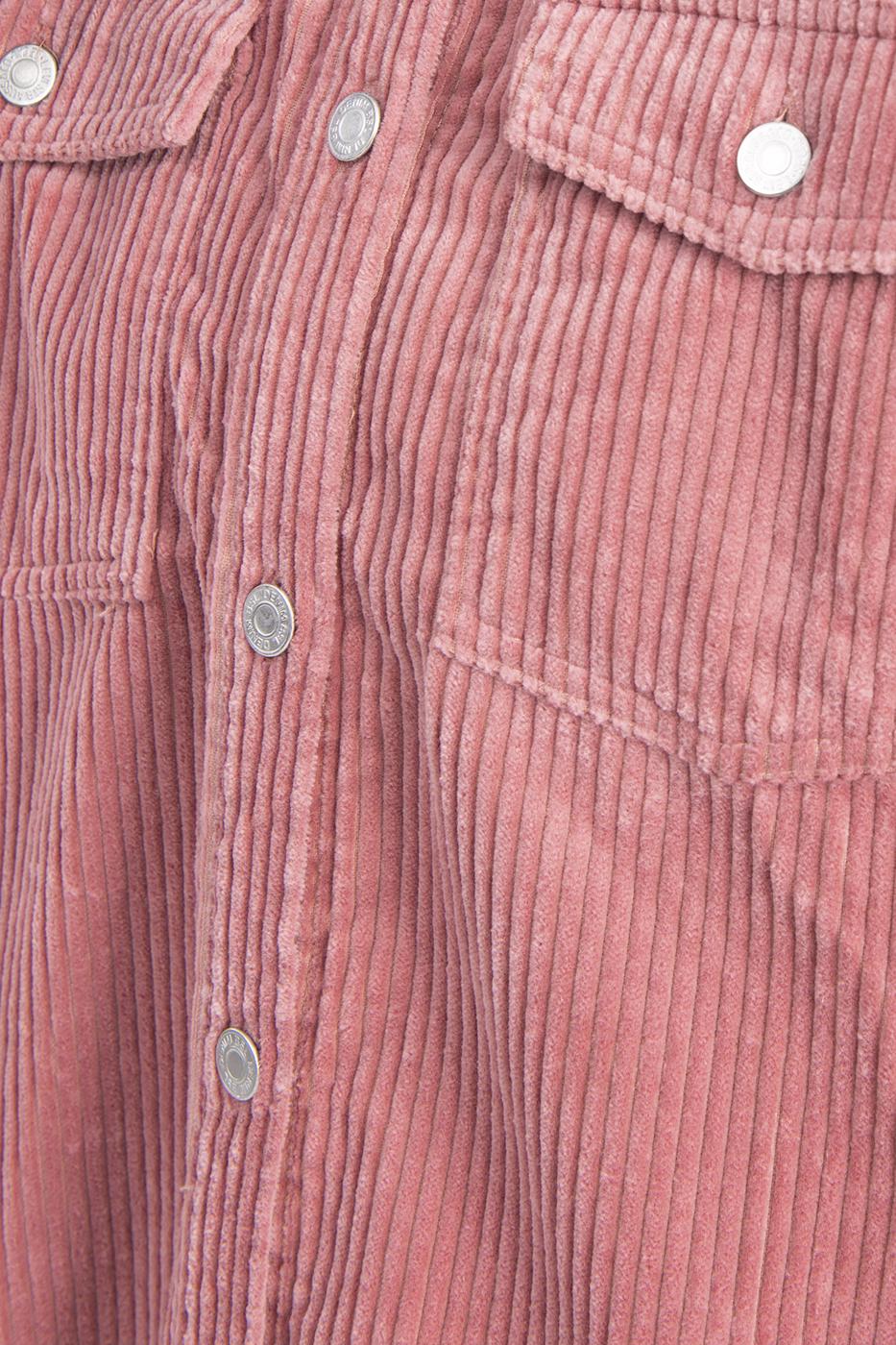 Bayan Pudra Cep Detaylı Fitilli Kadife Gömlek Ceket