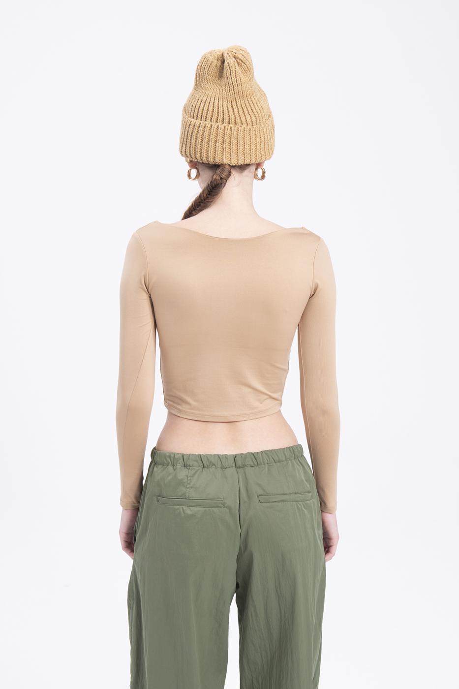 Bayan Vizon Kare Yakalı Top