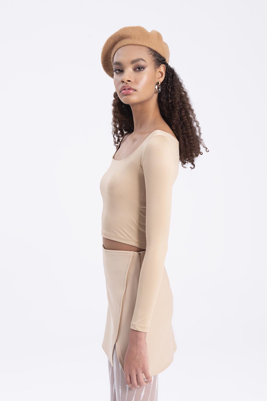 Bayan Vizon Kare Yakalı Top