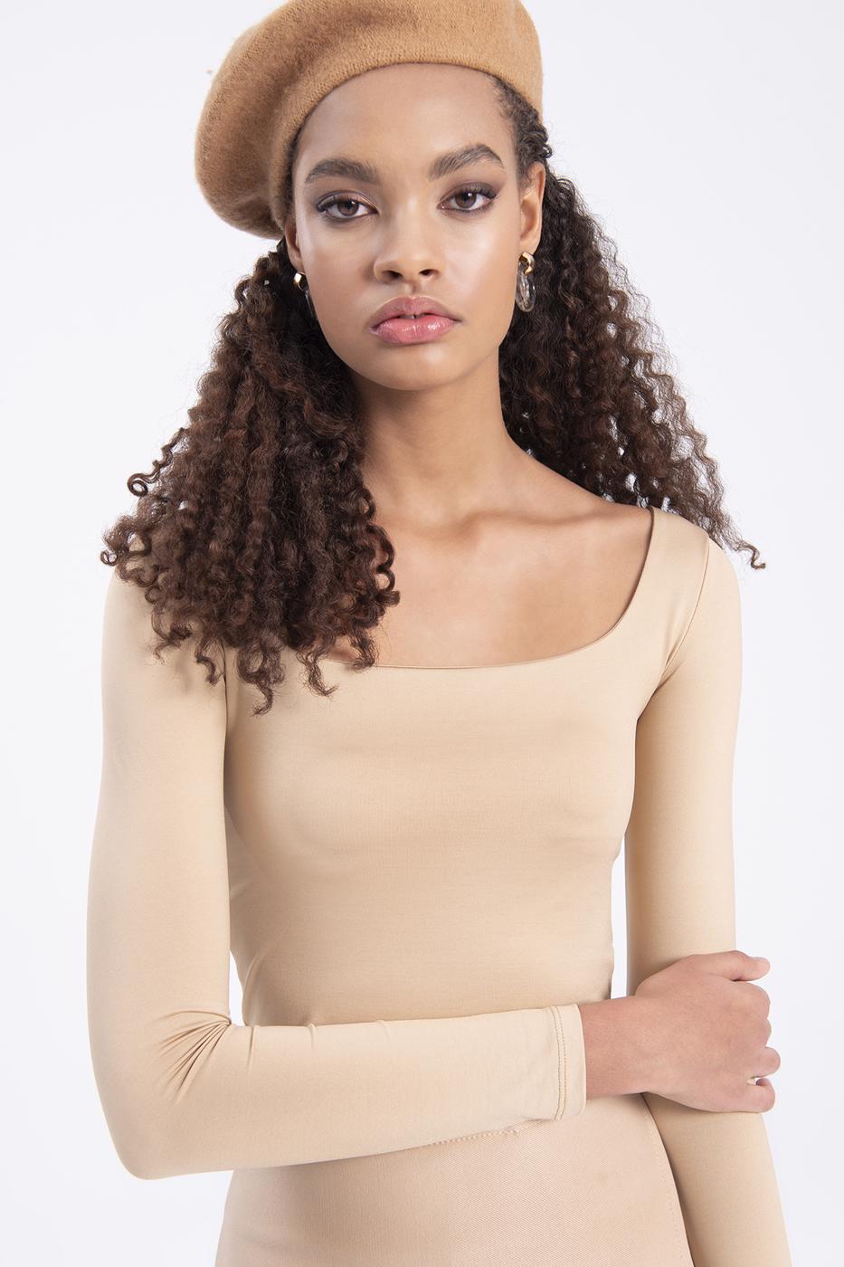 Bayan Vizon Kare Yakalı Top