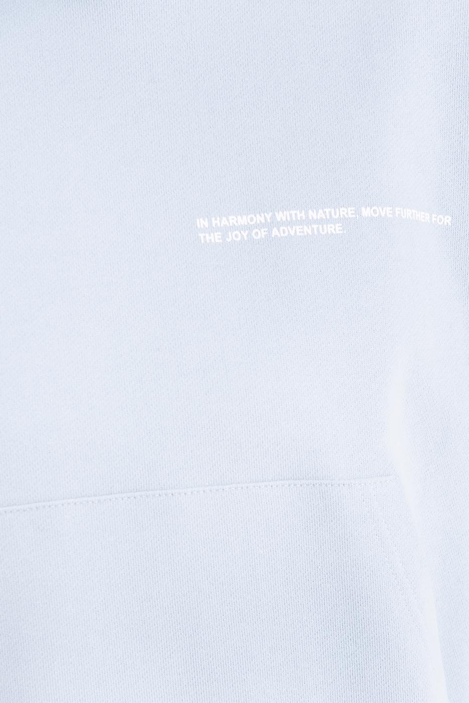 Bayan Mavi Kapüşonlu Baskı Detaylı Sweatshırt