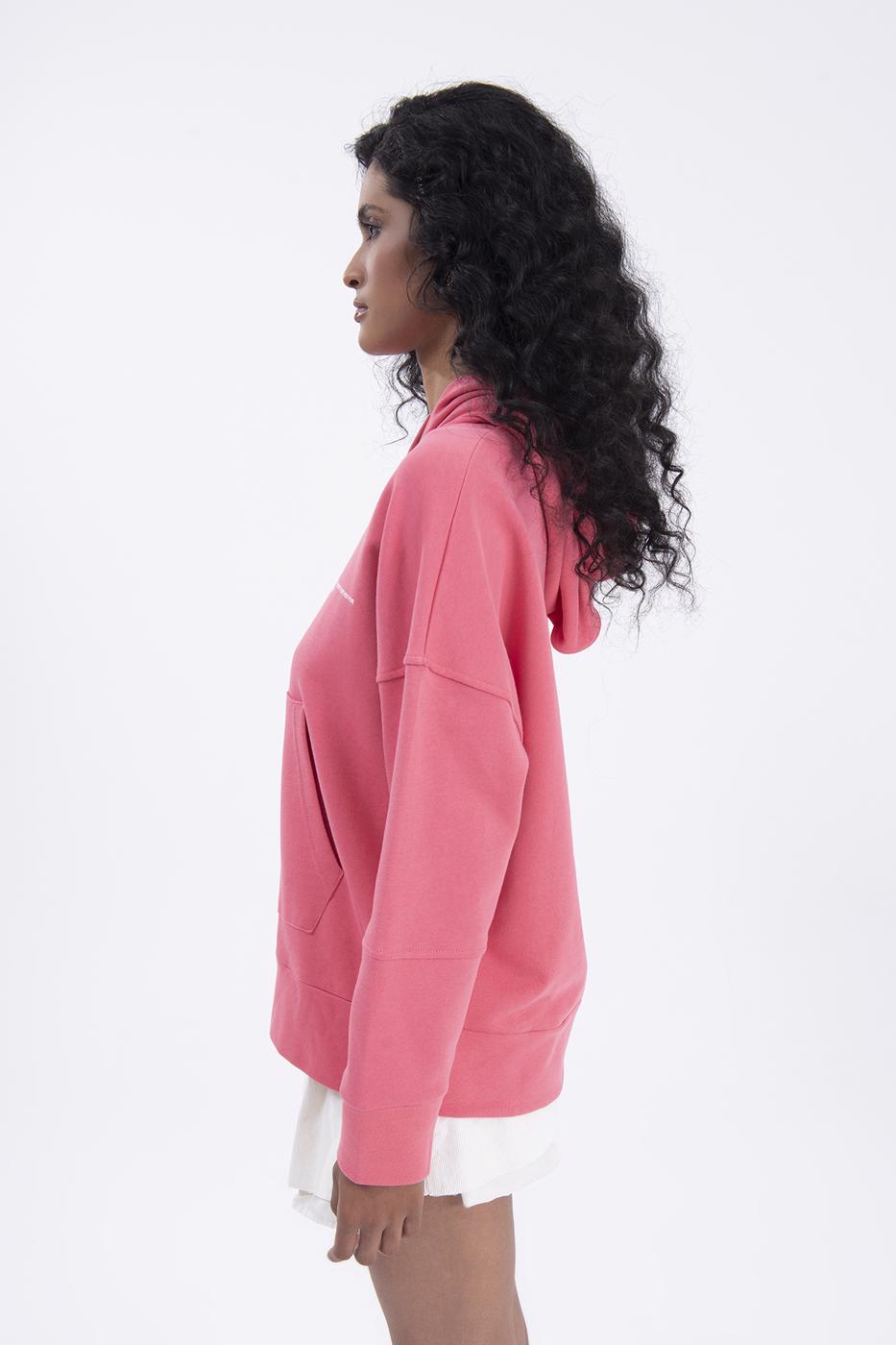 Bayan Mercan Kapüşonlu Baskı Detaylı Sweatshırt