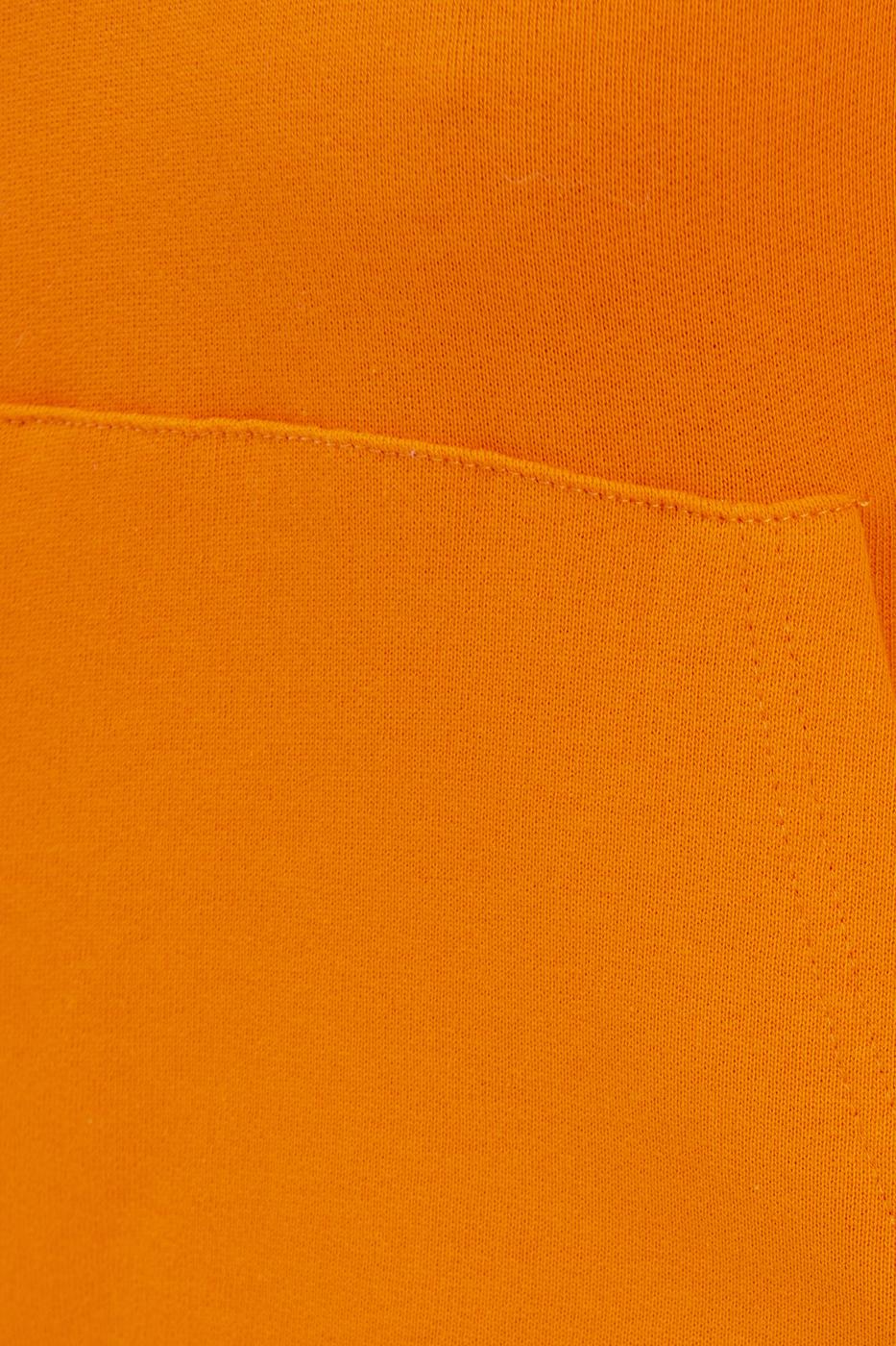 Bayan Oranj Kapüşonlu Baskı Detaylı Sweatshırt