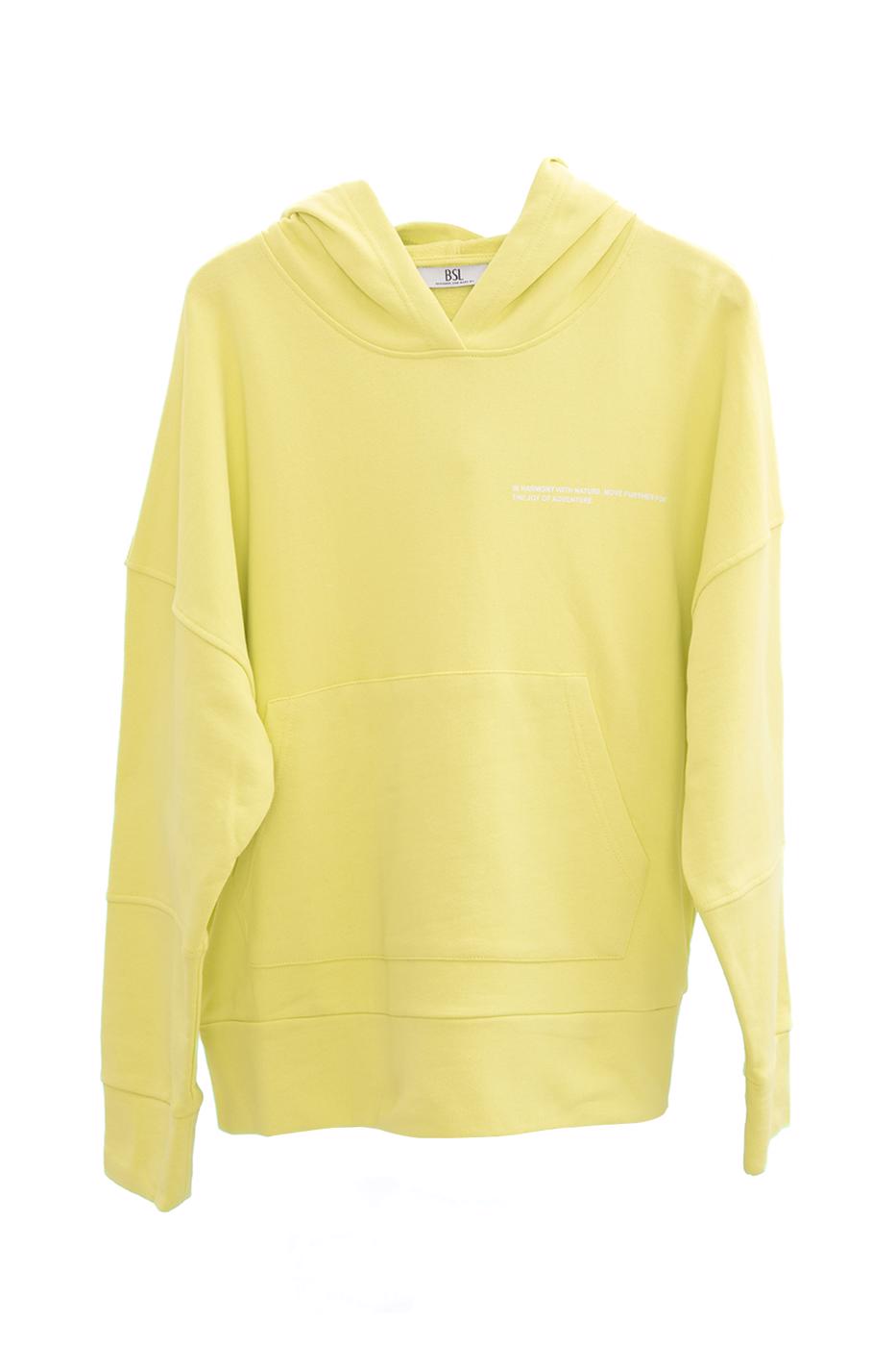 Bayan Sarı Kapüşonlu Baskı Detaylı Sweatshırt