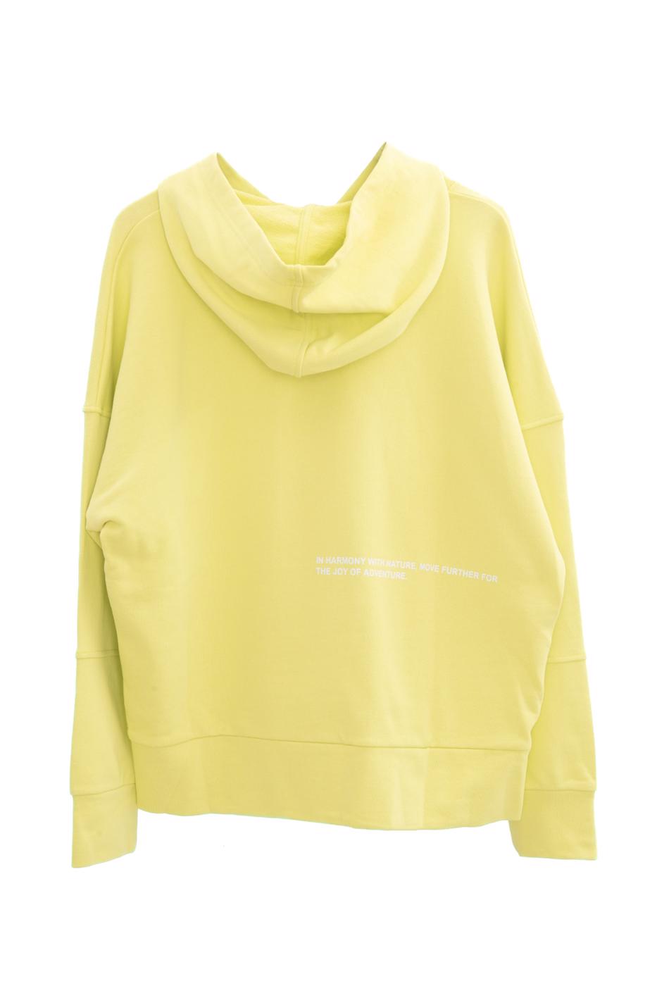 Bayan Sarı Kapüşonlu Baskı Detaylı Sweatshırt