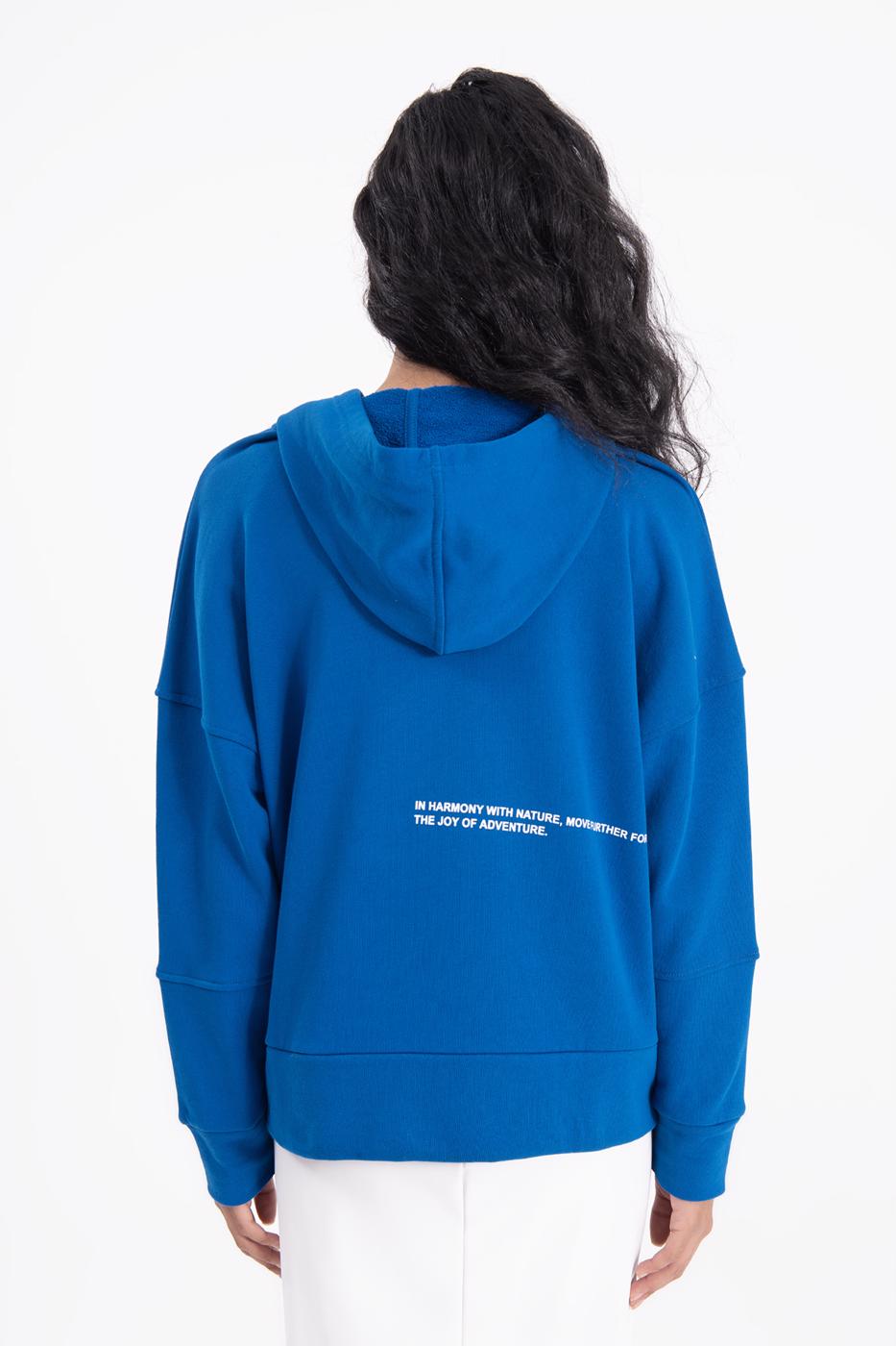 Bayan Sax Kapüşonlu Baskı Detaylı Sweatshırt