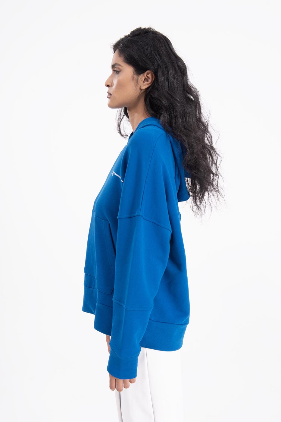 Bayan Sax Kapüşonlu Baskı Detaylı Sweatshırt