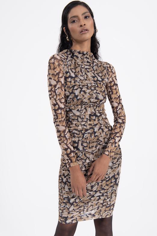 Bayan Siyah Drapeli Mini Elbise - BSL