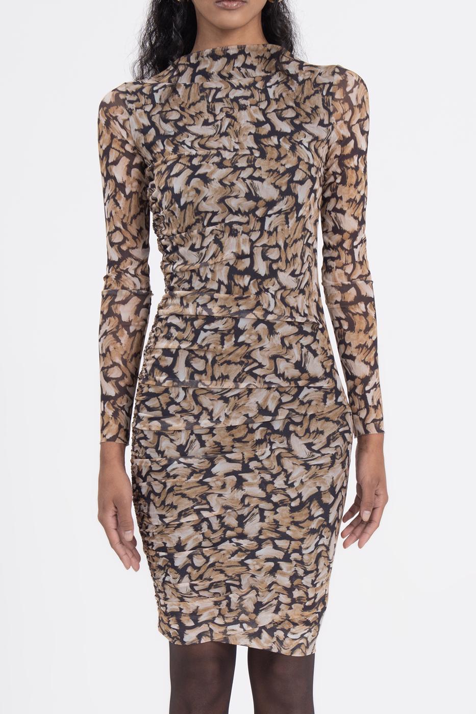 Bayan Siyah Drapeli Mini Elbise