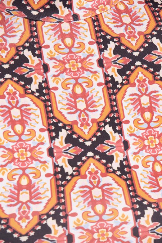 Bayan Pembe Dik Yakalı Desenli Top - BSL