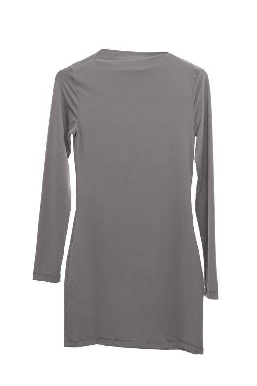 Bayan Gri Omuz Pencere Detaylı Mini Elbise - BSL