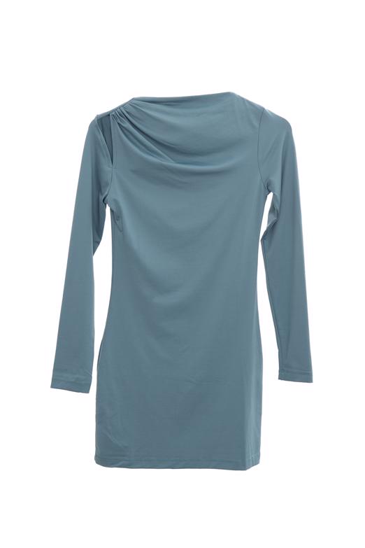 Bayan Yeşil Omuz Pencere Detaylı Mini Elbise - BSL