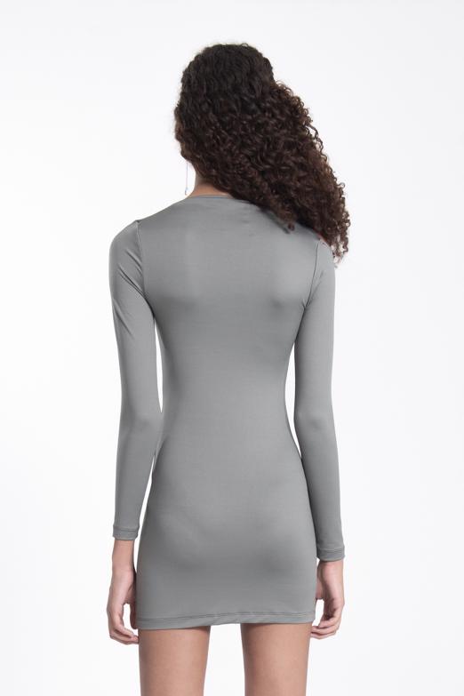 Bayan Yeşil Omuz Pencere Detaylı Mini Elbise - BSL