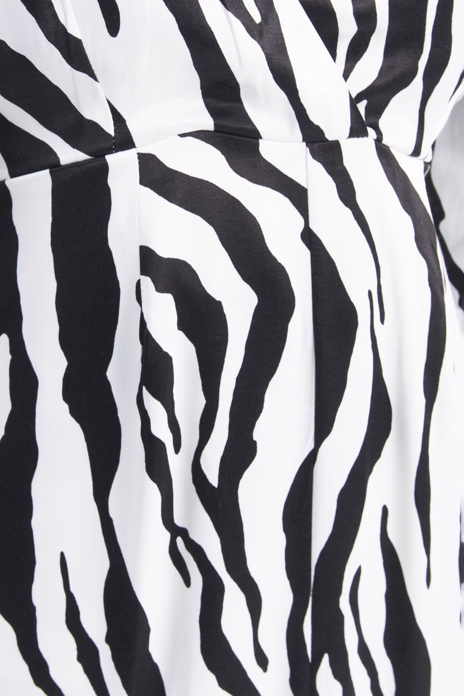 Bayan Beyaz V Yakalı Saten Midi Elbise