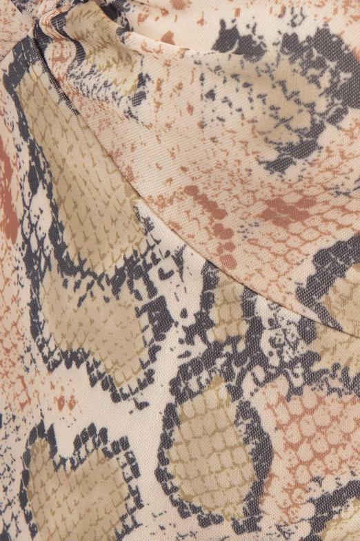 Bayan Bej Yaka Pencere Detaylı Mini Elbise - BSL