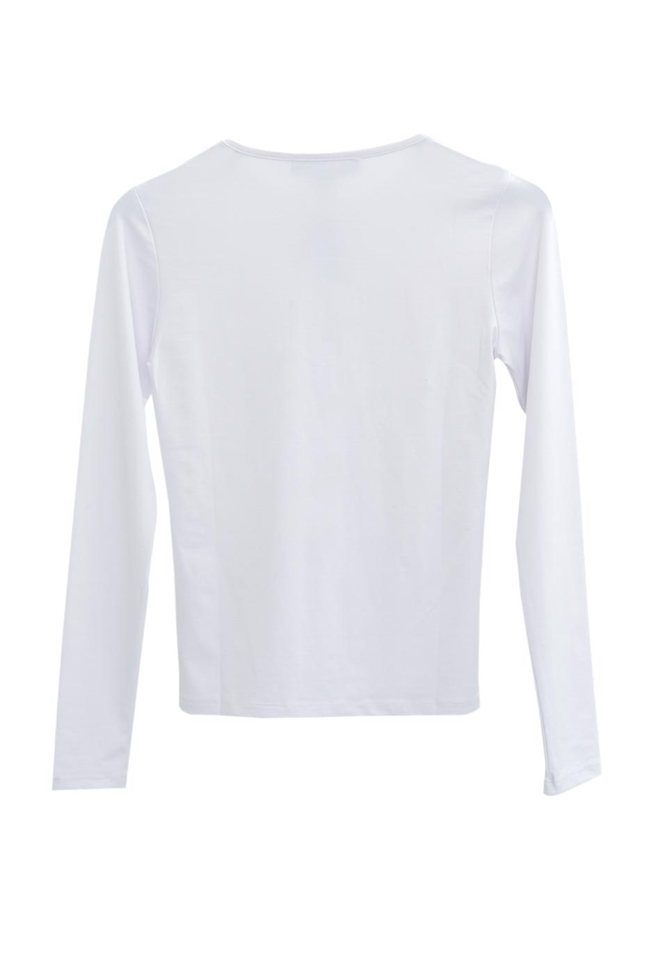 Bayan Beyaz Damla Detaylı Basic Top